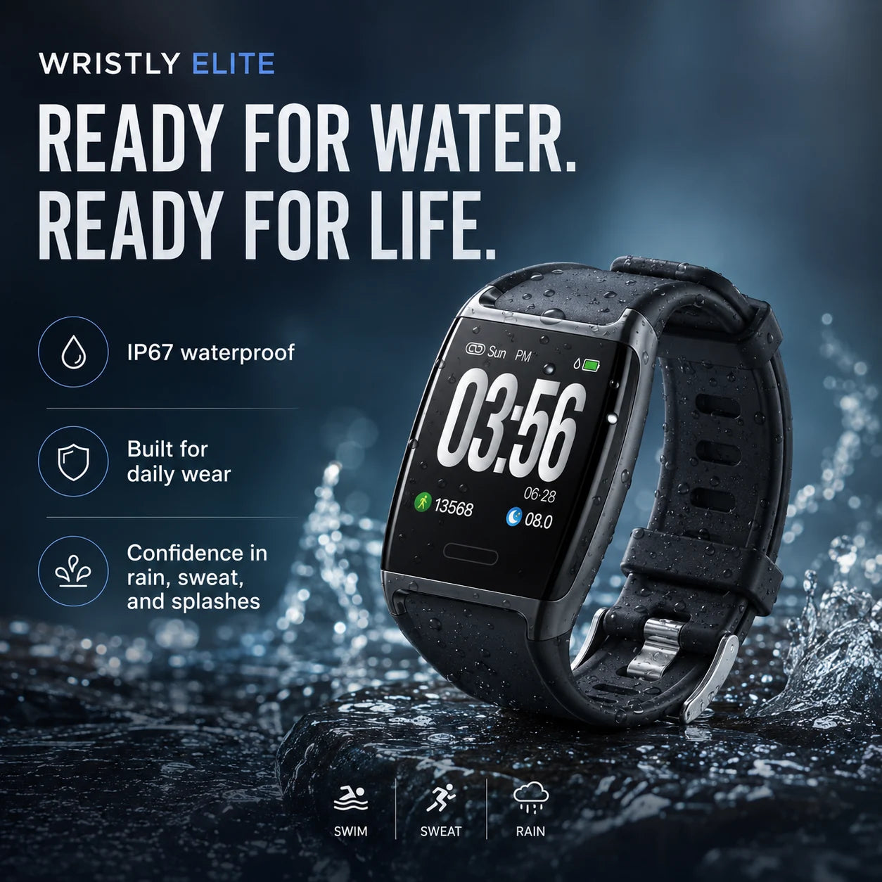 WRISTLY™ ELITE water resistance