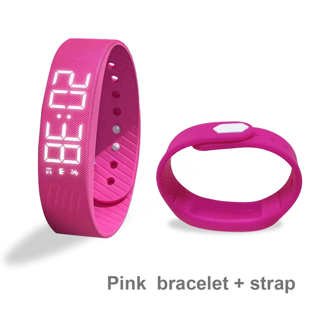 Smart Bracelet LED Digital Waterproof Smart Clock Smartband with Running Pedometer Monitor Smart Band Vibration Alarm Reminder