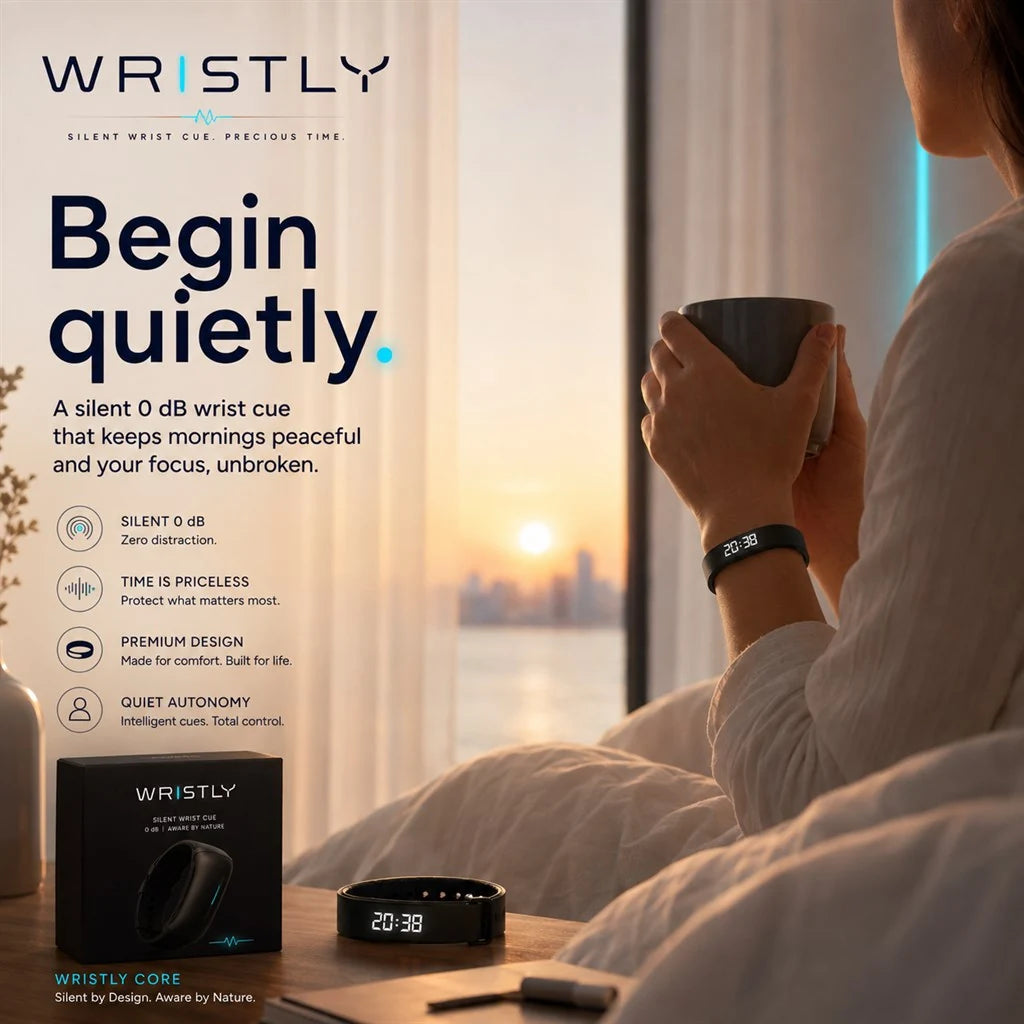 Quiet bedroom morning with WRISTLY™ CORE